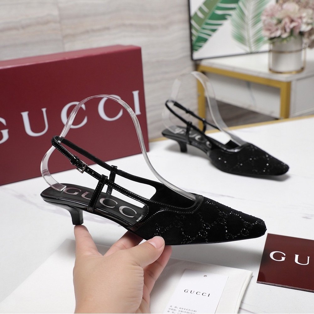 Gucci Black Women's Slingback Heels